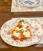 Melanzana, Babaganoush,Stracciatella e Pomodoro